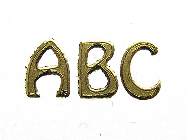 Sticker Buchstaben gross 1cm gold